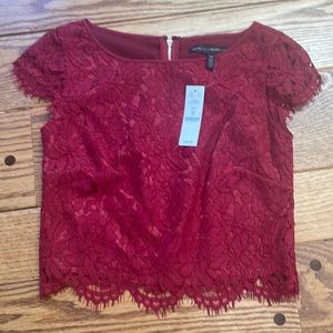 BNWT WHBM red lace sleeveless top